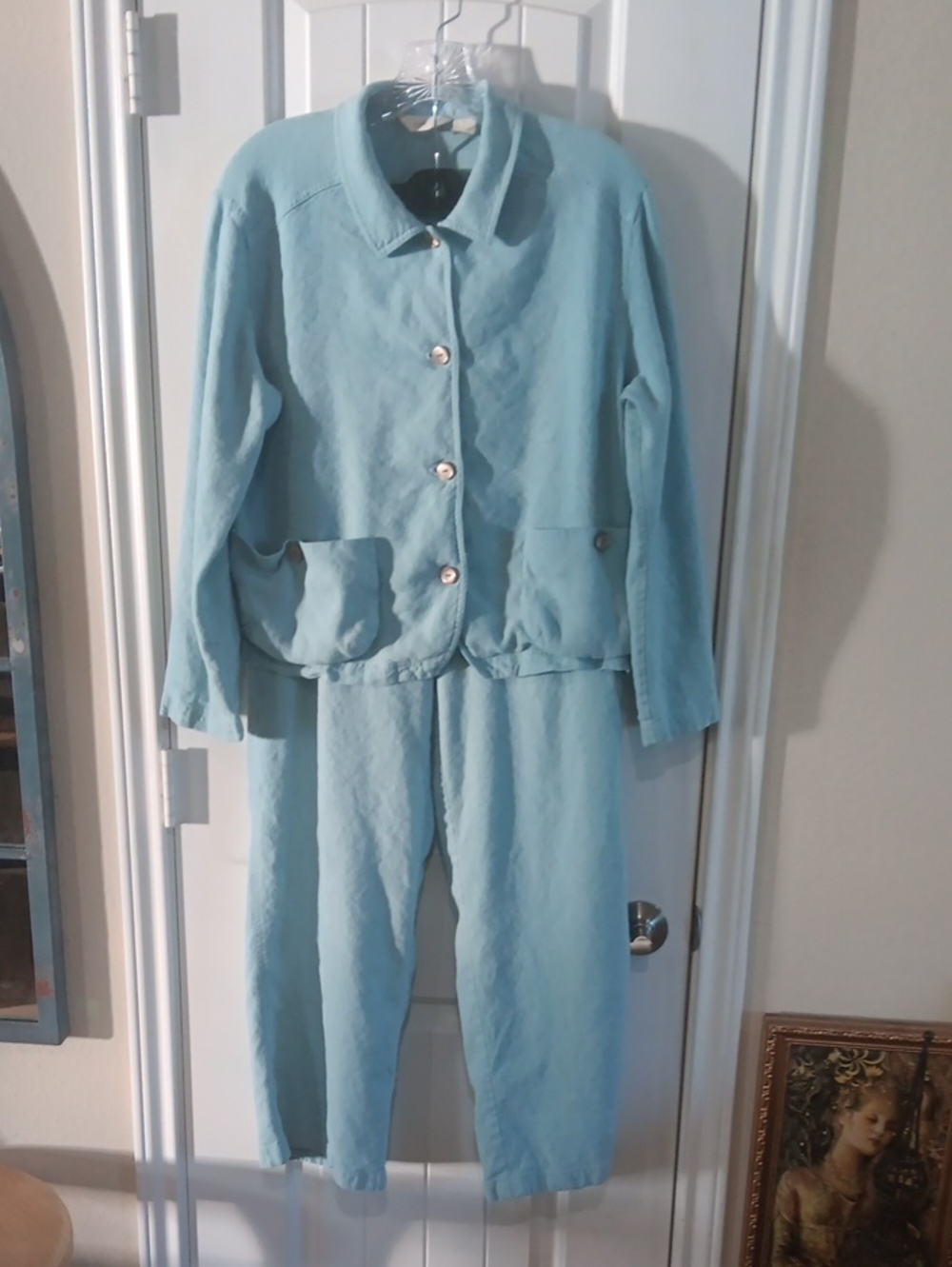J. Jill Linen Blend Two Piece Pant Suit Matching Set